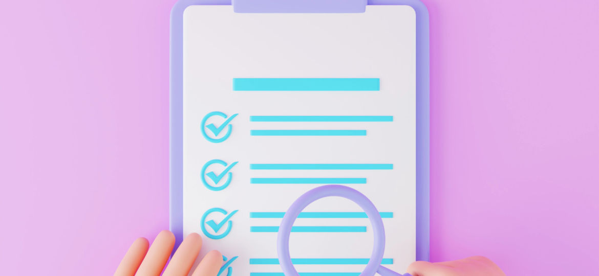 Cartoon Businessman checklist document and approval or signing c
